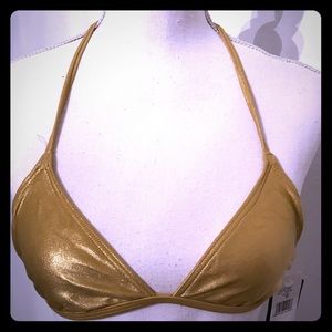 NWT Anne Cole Gold Bikini Top